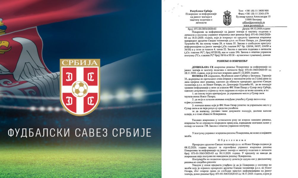 Povjerenik kaznio Fudbalski savez Srbije zbog skrivanja podataka o Novom Pazaru_604c238f06449.jpeg
