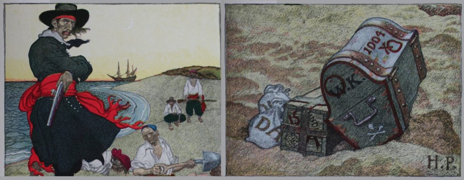 Ilustracija: Hauard Pajl, Buried Treasure – Howard Pyle’s Book of Pirates – Wikimeda Commons